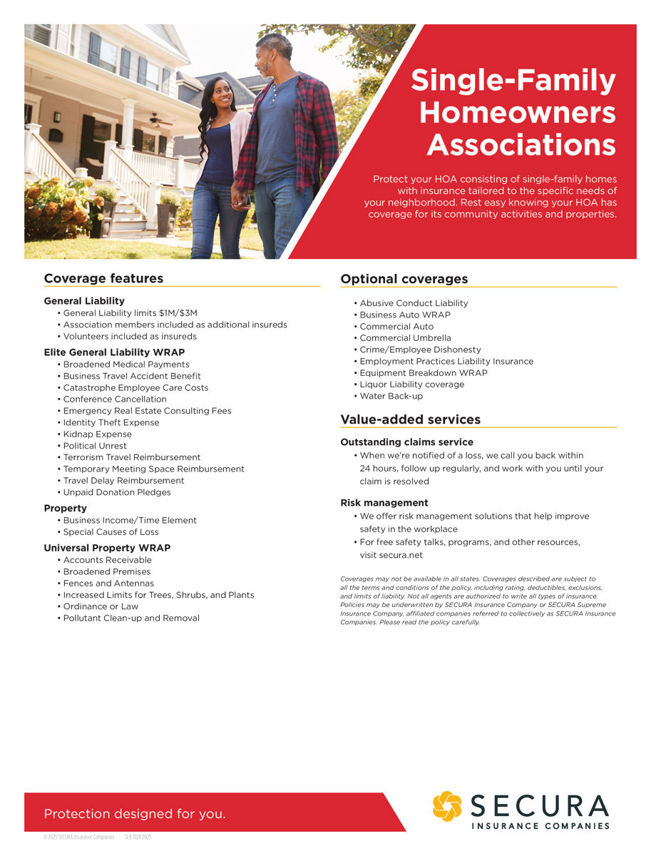 Single-Family Homeowners Associations Sell Sheet